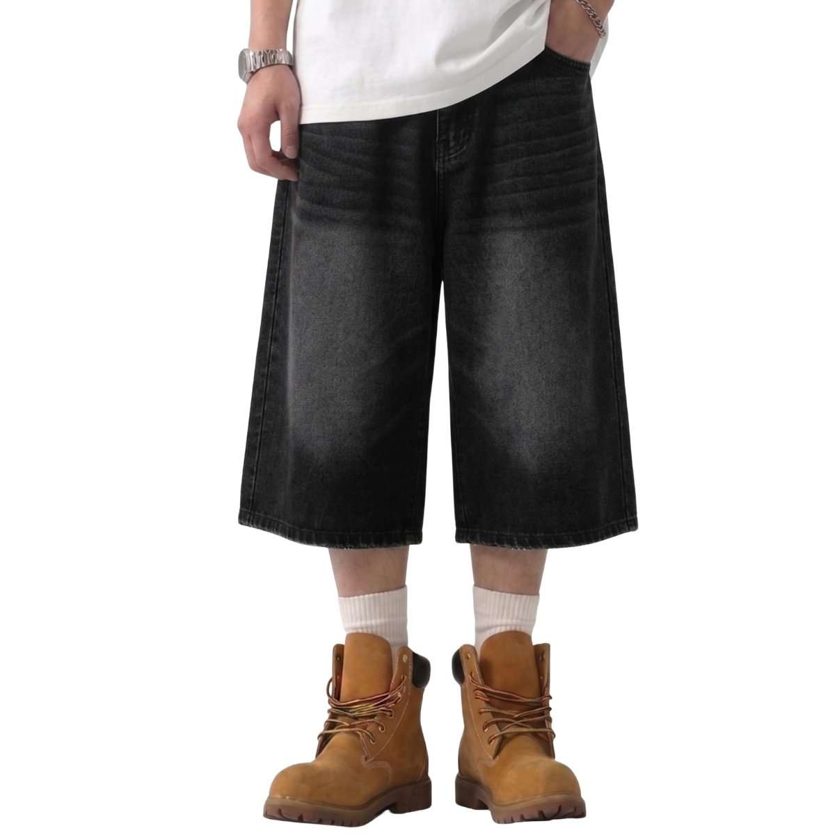 Y2K Loose Fit Wide Leg Denim Shorts