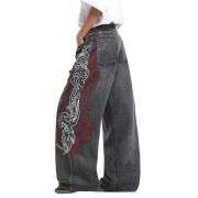 Men’s Y2K Hip Hop Embroidered Baggy Wide Leg Jeans