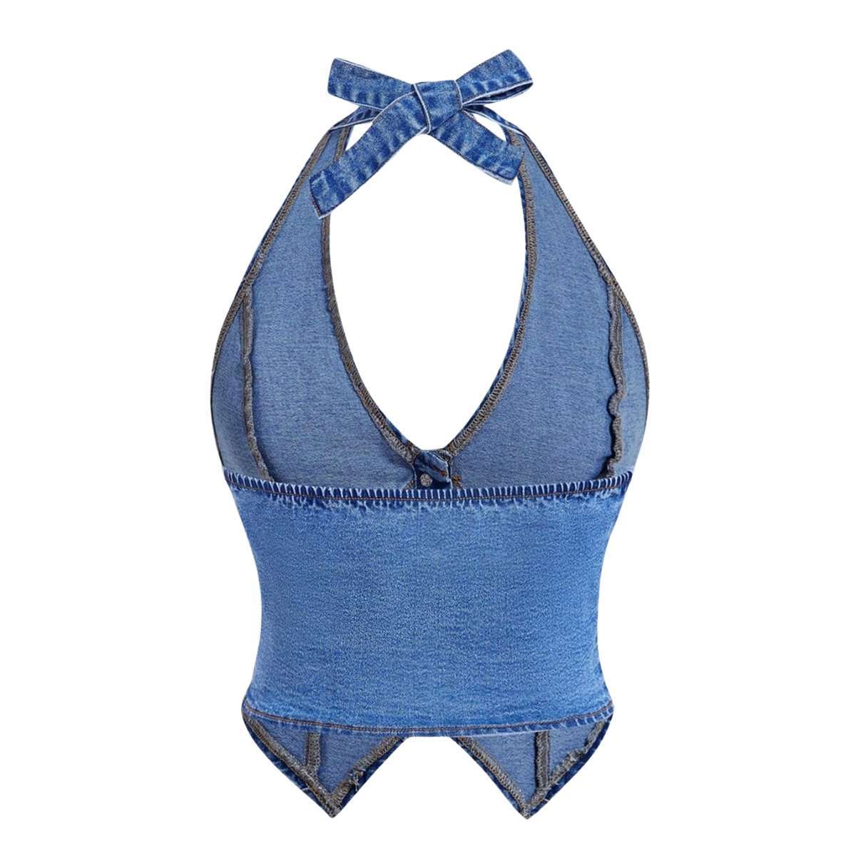 Women’s Y2K Denim Halter Top