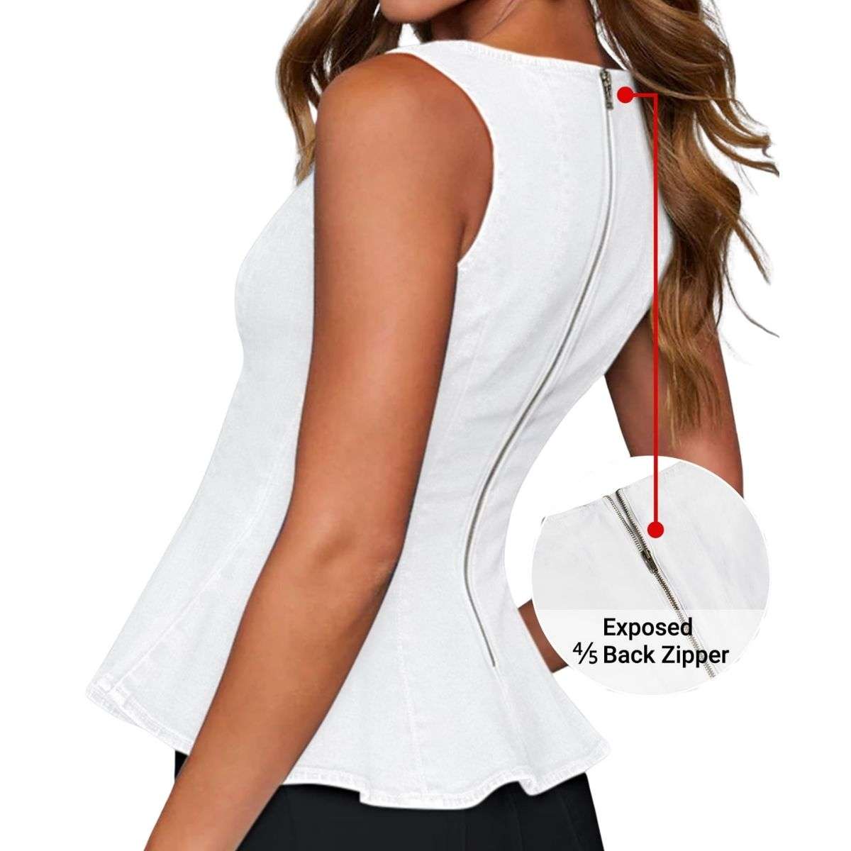 Women’s Denim Peplum Tank Top