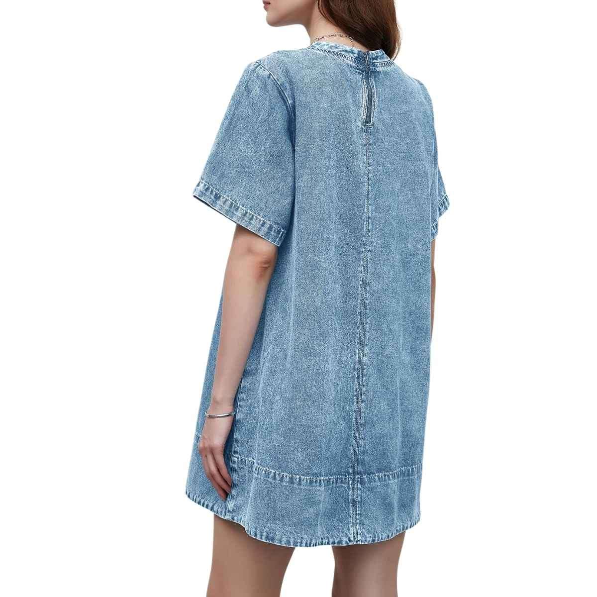 Women’s Summer Pockets Denim Mini Dress