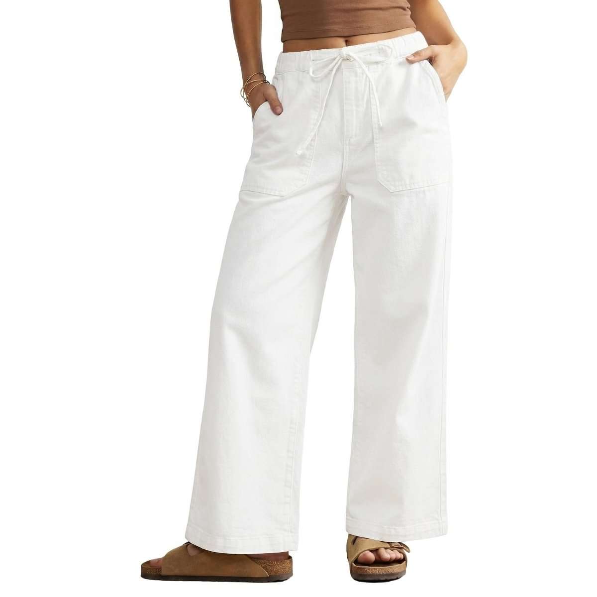 Women’s High-Waisted Wide-Leg Drawstring Jeans