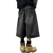 Y2K Loose Fit Wide Leg Denim Shorts