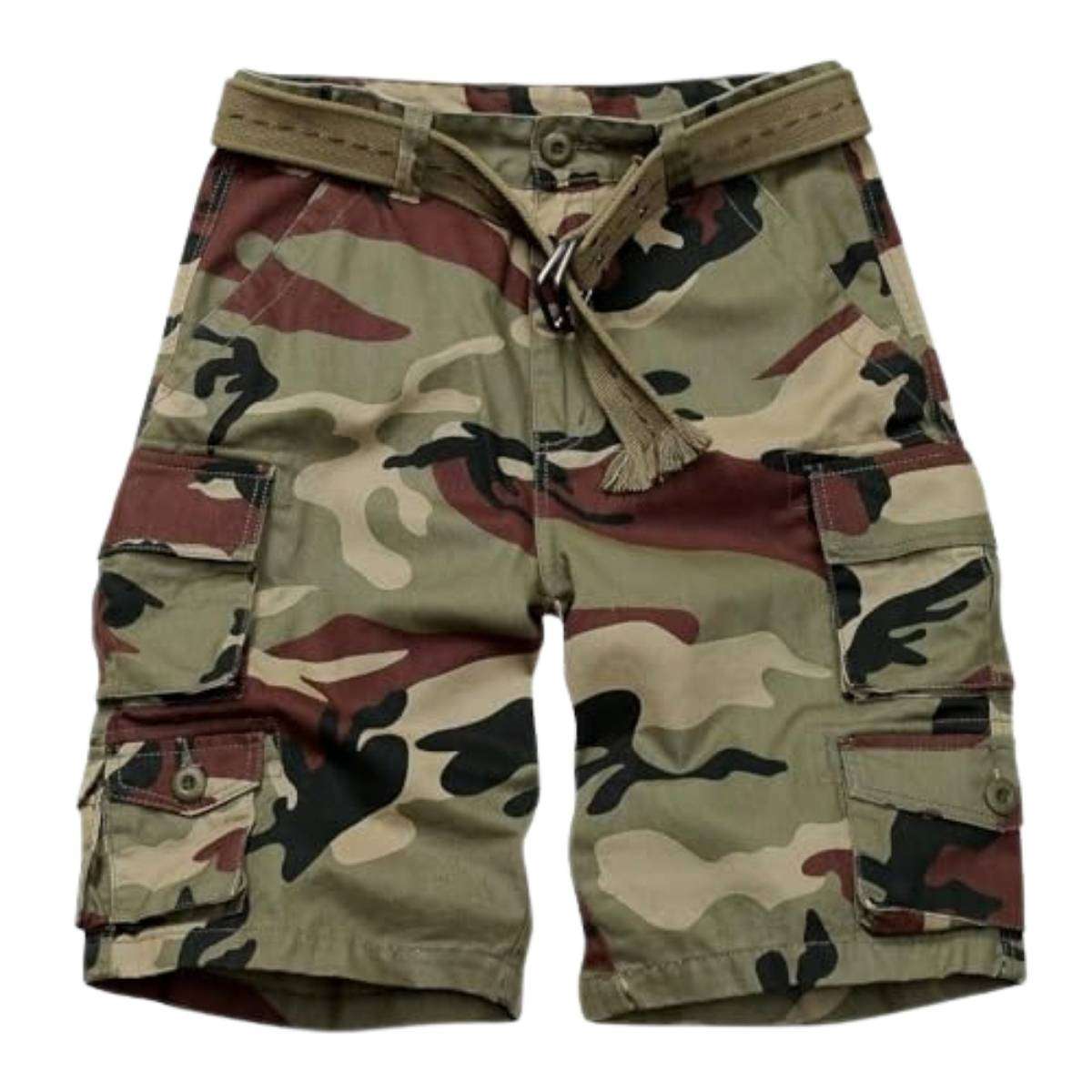 Men’s 9-Pocket Cotton Utility Camo Cargo Shorts
