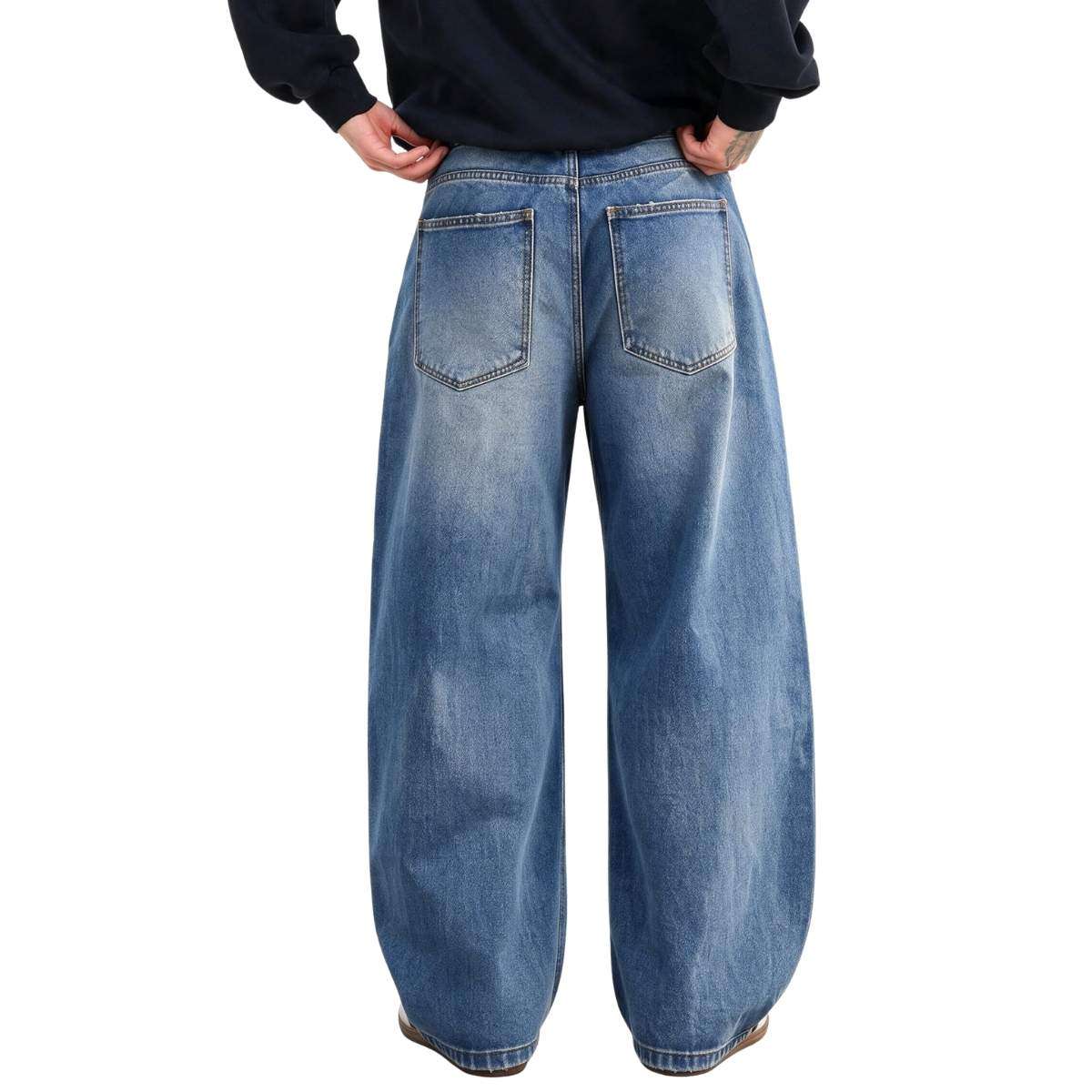 Men’s Y2K Relaxed Fit Wide Leg Skater Streetwear Barrel Baggy Jeans