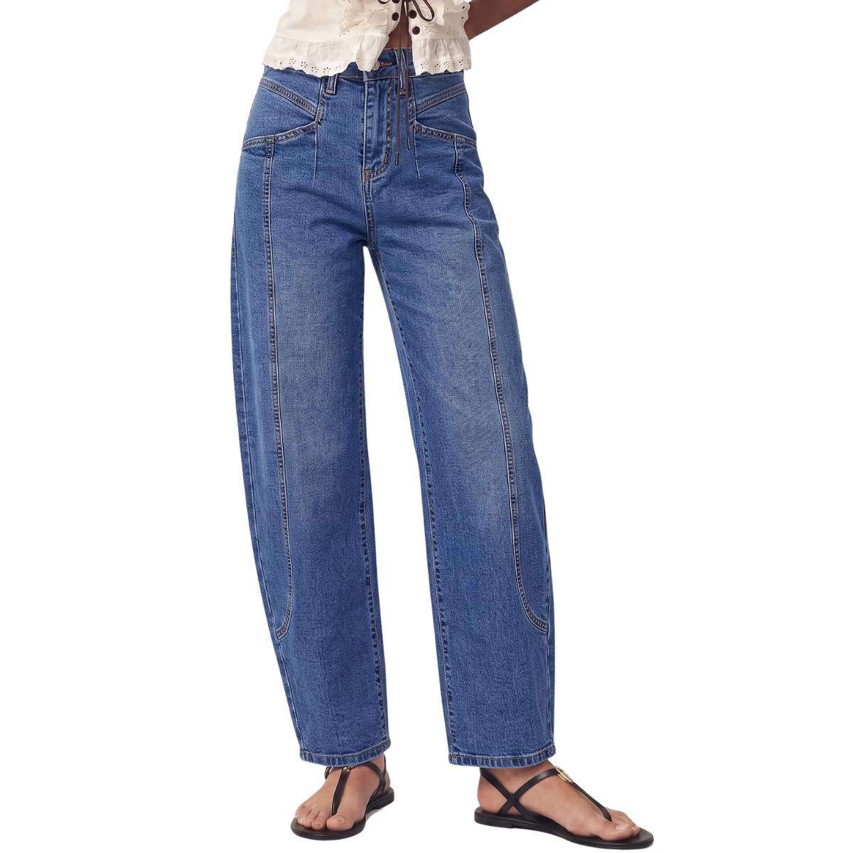 Relaxed Fit High Waisted Barrel Jeans