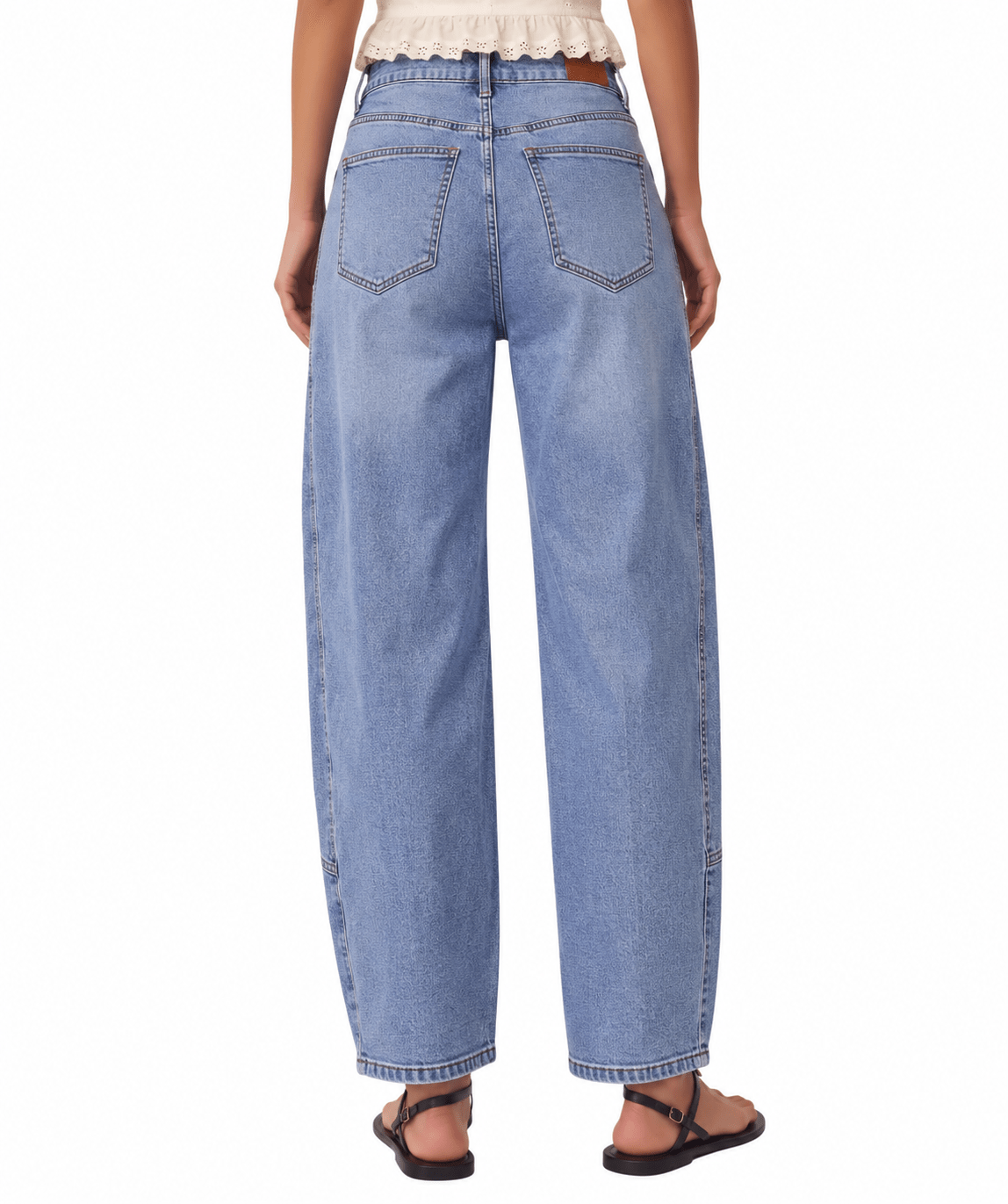 Relaxed Fit High Waisted Barrel Jeans
