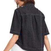 Women’s Casual Short Sleeve Denim Shacket