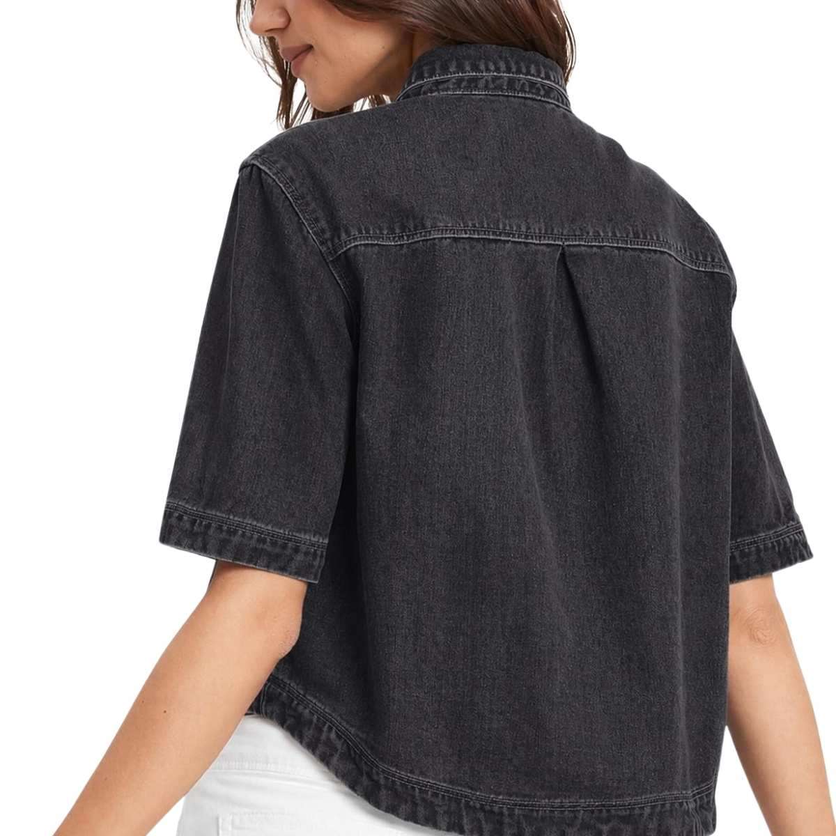 Women’s Casual Short Sleeve Denim Shacket