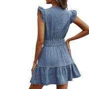 Women’s Ruffle Sleeve Denim Mini Dress