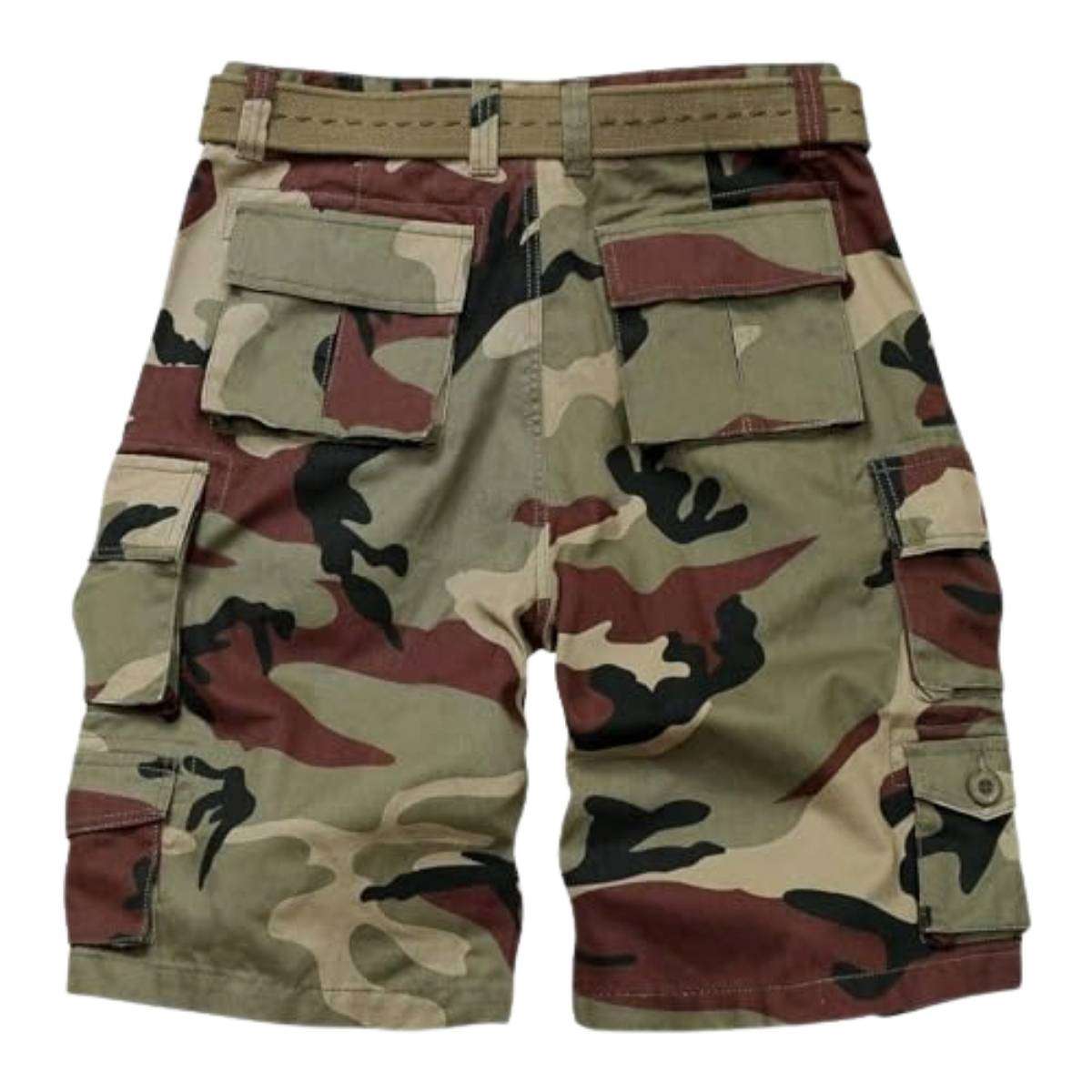 Men’s 9-Pocket Cotton Utility Camo Cargo Shorts