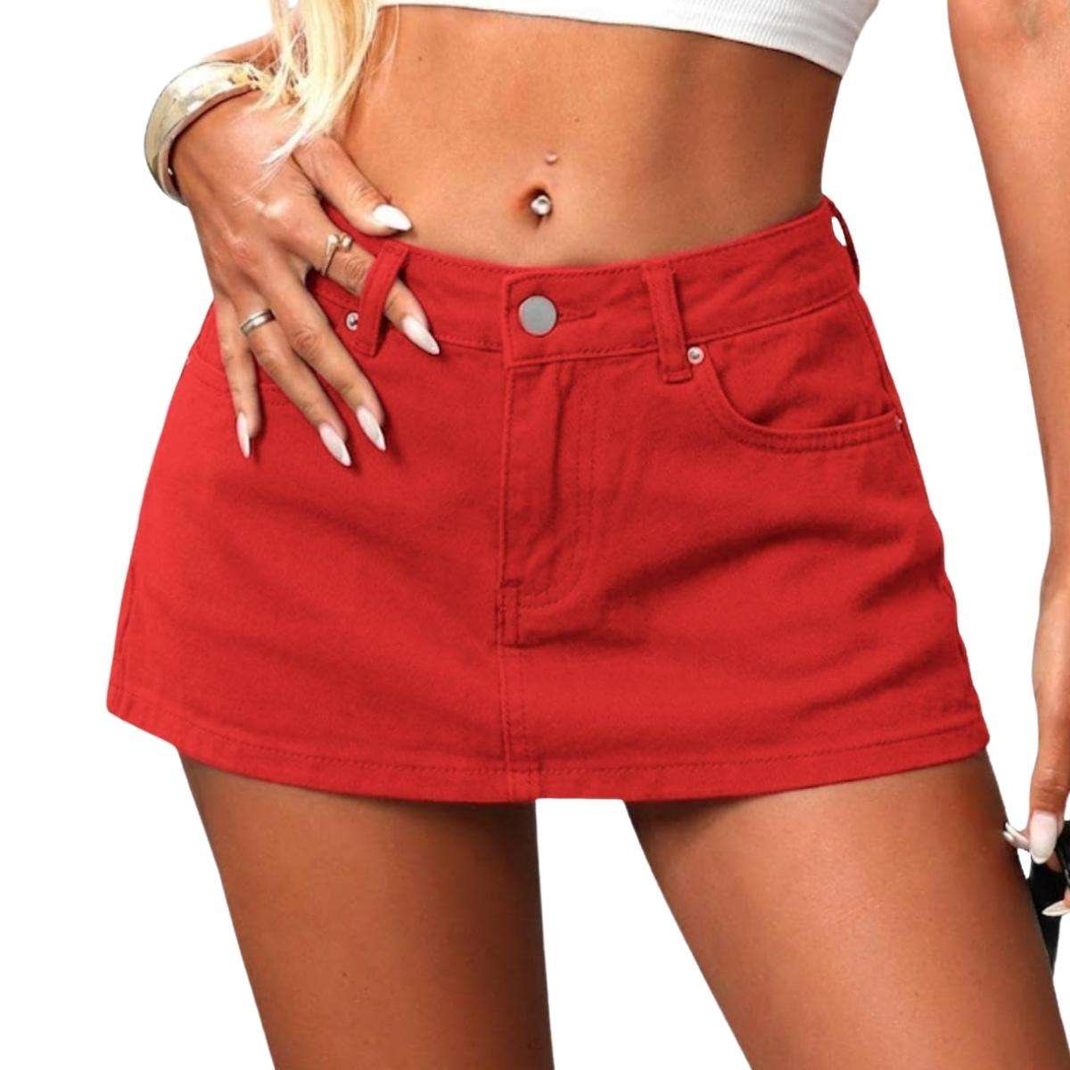 Y2K Low Rise Denim Mini Skort
