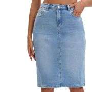 Women’s High Waisted Denim Midi Skirt