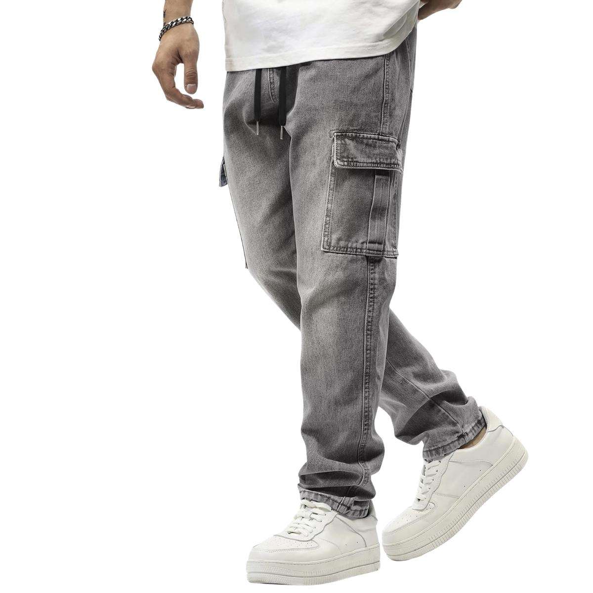 Men’s Elastic Waist Cargo Jeans