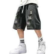 Men’s Baggy Ripped Cargo Denim Jorts