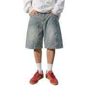 Men’s Vintage Y2K Elastic Back Waistband Baggy Denim Shorts