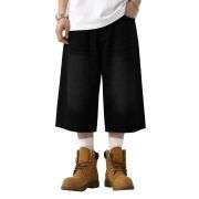 Y2K Loose Fit Wide Leg Denim Shorts