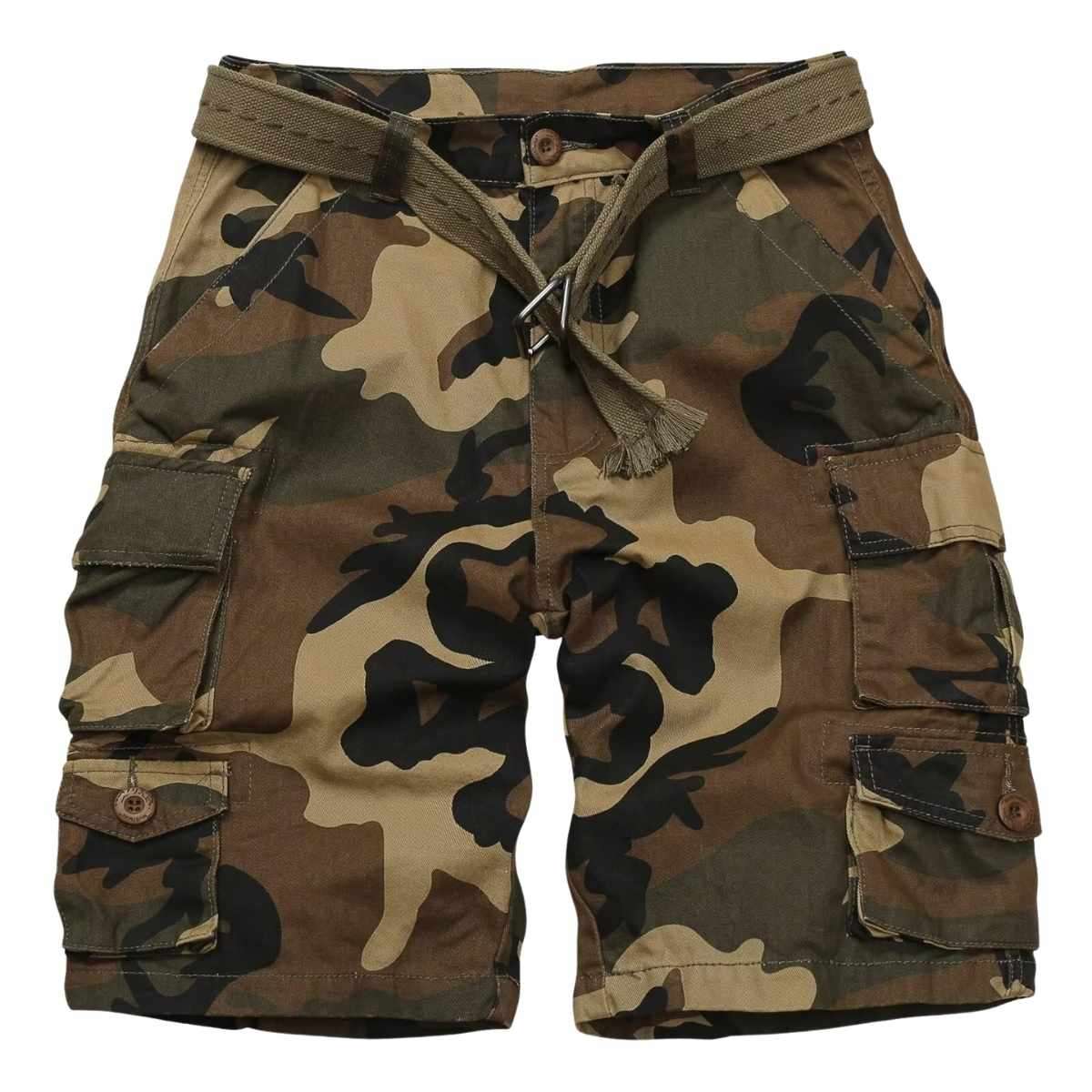 Men’s 9-Pocket Cotton Utility Camo Cargo Shorts