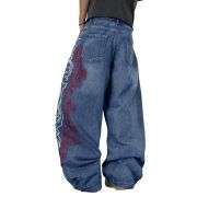 Men’s Y2K Hip Hop Embroidered Baggy Wide Leg Jeans