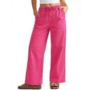 Women’s High-Waisted Wide-Leg Drawstring Jeans