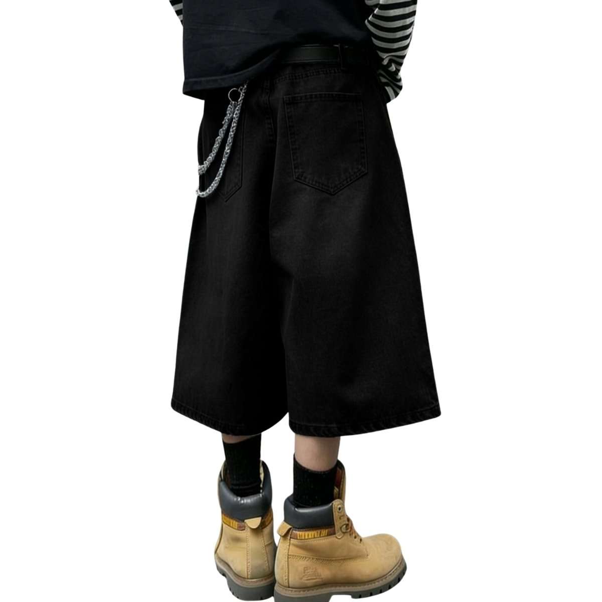 Y2K Loose Fit Wide Leg Denim Shorts