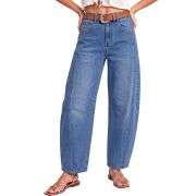 High Waisted Barrel Leg Jeans
