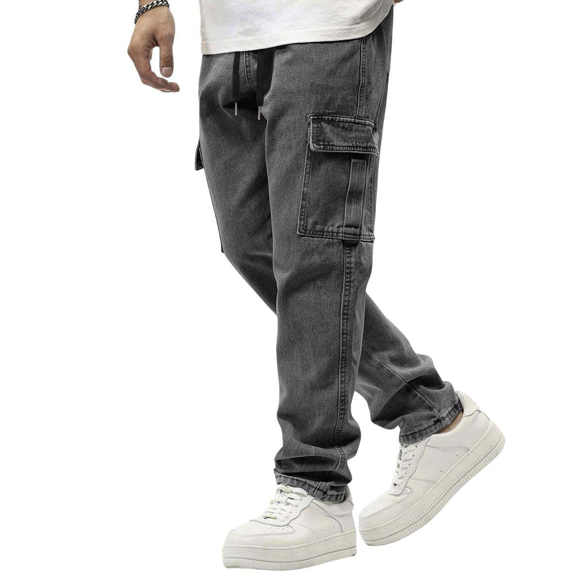 Men’s Elastic Waist Cargo Jeans