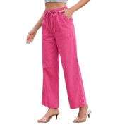Women’s High-Waisted Wide-Leg Drawstring Jeans
