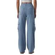 Mid Rise Pockets Straight Leg Casual Cargo Jeans
