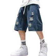 Men’s Baggy Ripped Cargo Denim Jorts