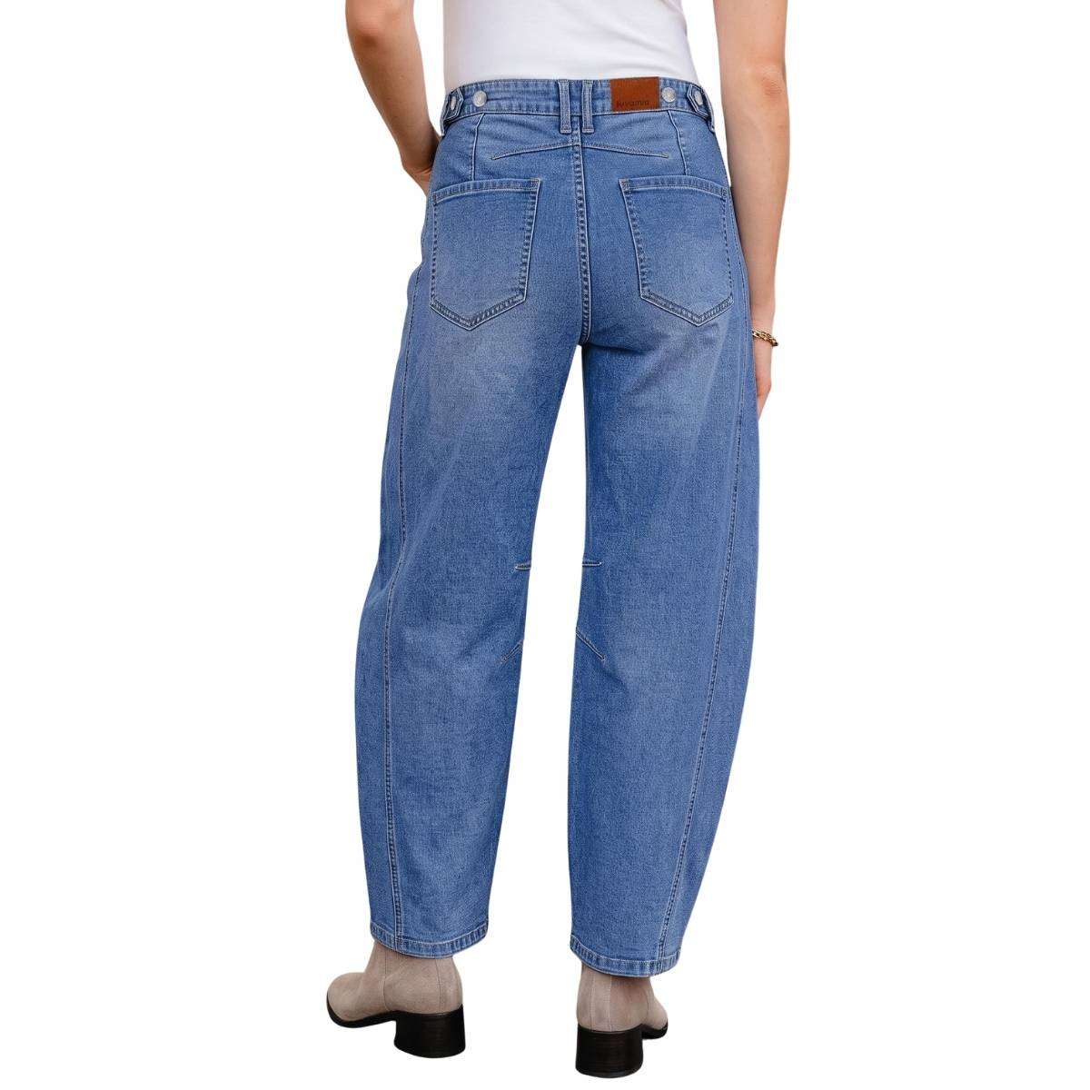 High Waisted Barrel Leg Jeans