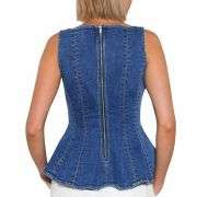 Women’s Denim Peplum Tank Top