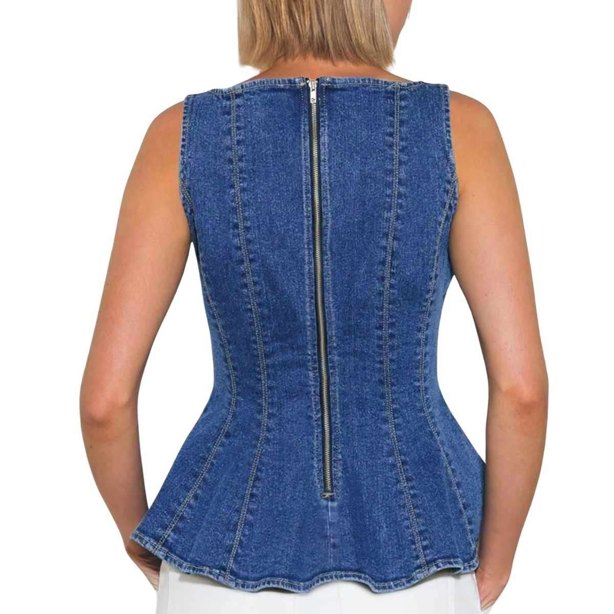 Women’s Denim Peplum Tank Top