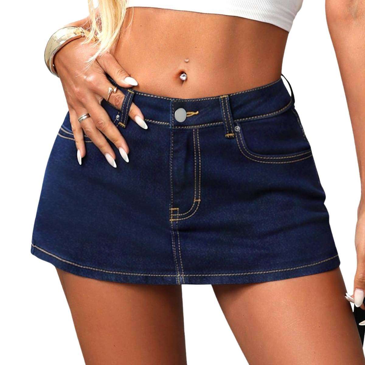 Y2K Low Rise Denim Mini Skort