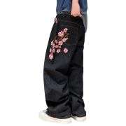 Men’s Y2K Hip Hop Embroidered Baggy Wide Leg Jeans
