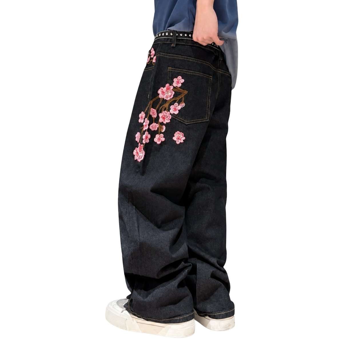 Men’s Y2K Hip Hop Embroidered Baggy Wide Leg Jeans