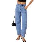 Y2K Streetwear Women’s High-Waisted Barrel Jeans