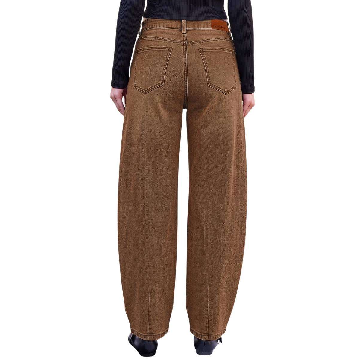 Relaxed Fit High Waisted Barrel Jeans