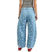 Vintage Polka Dot Barrel Jeans