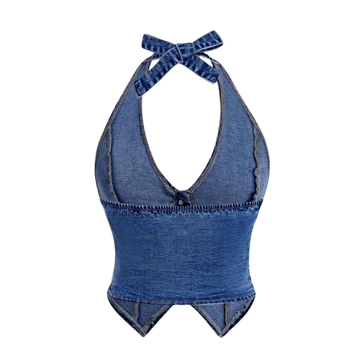 Women’s Y2K Denim Halter Top