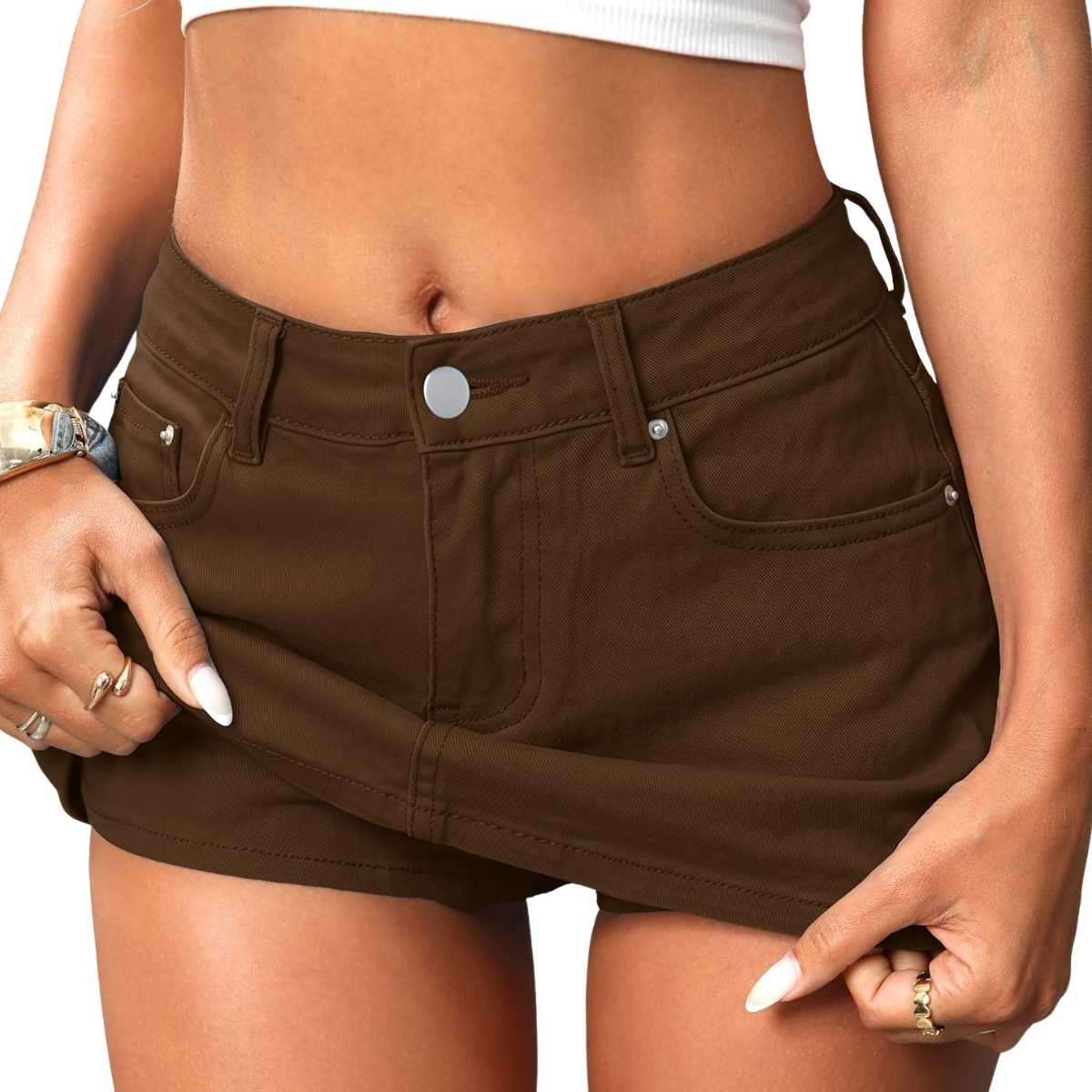Y2K Low Rise Denim Mini Skort