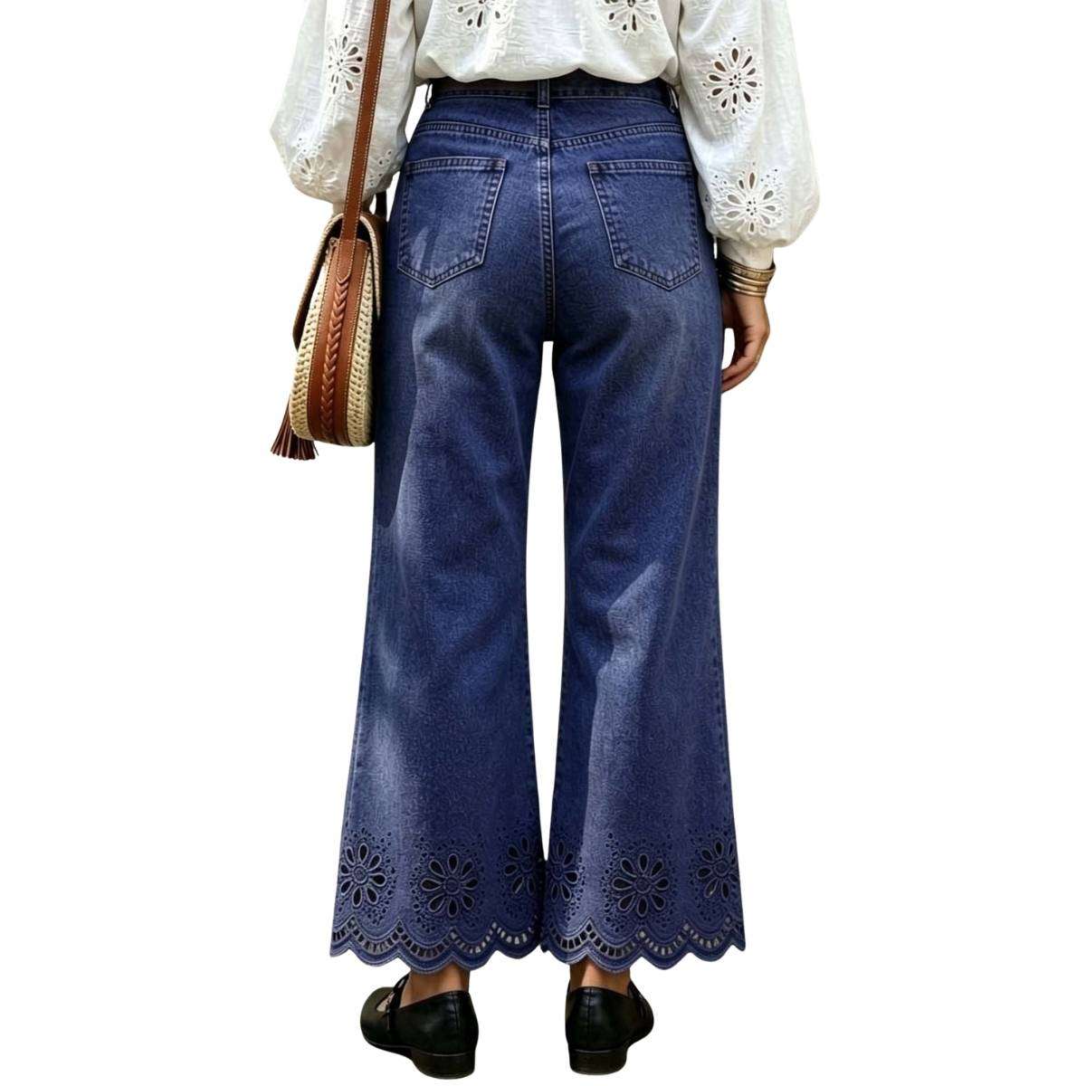 Women’s Embroidered Wide Leg Jeans