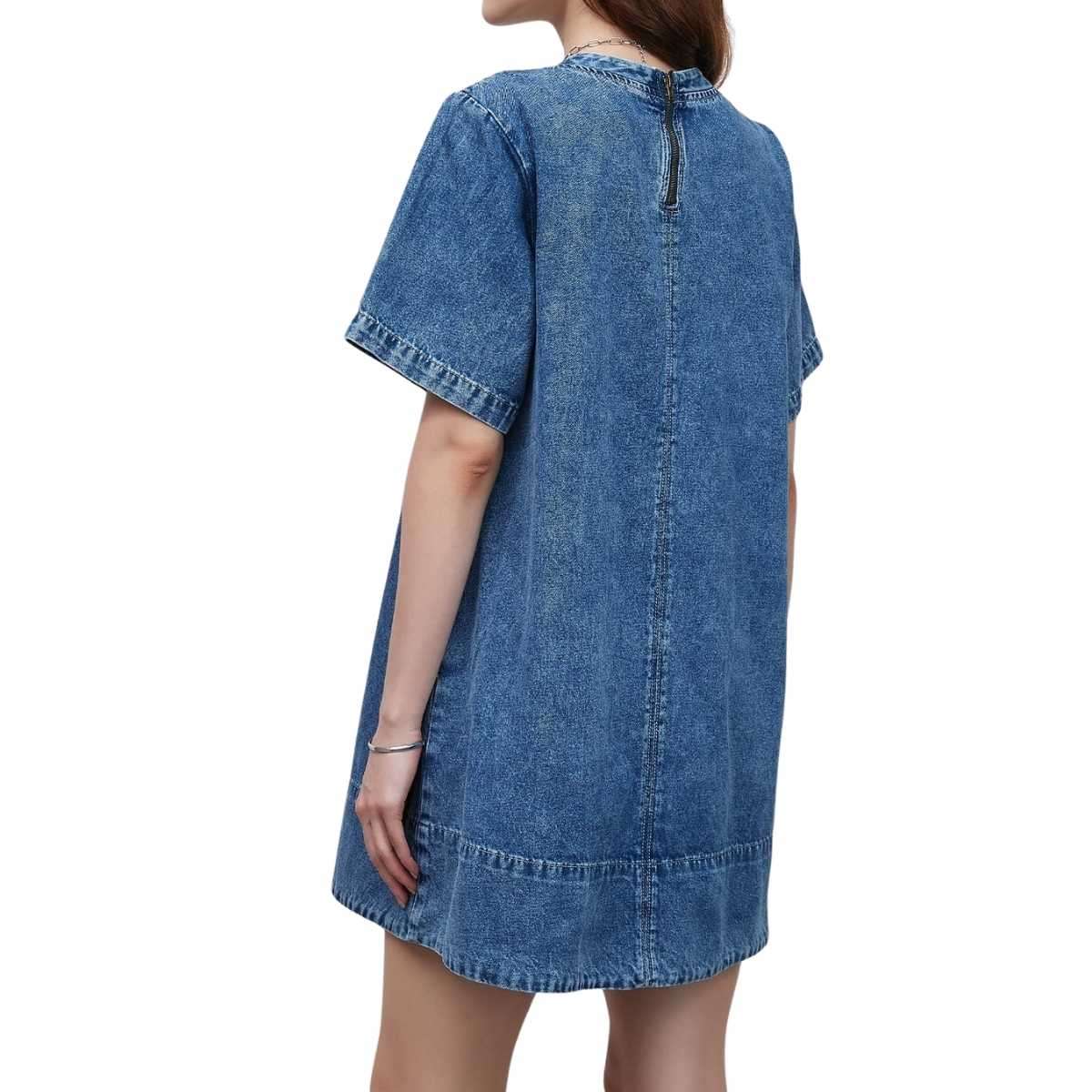 Women’s Summer Pockets Denim Mini Dress
