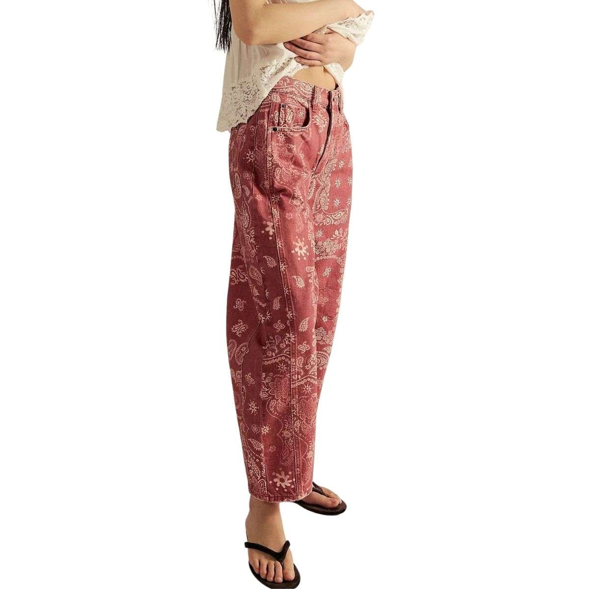 Women’s Floral Print Baggy Barrel Jeans