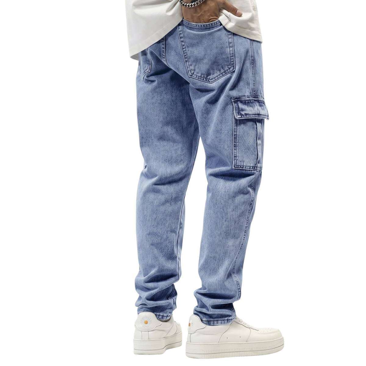 Men’s Elastic Waist Cargo Jeans