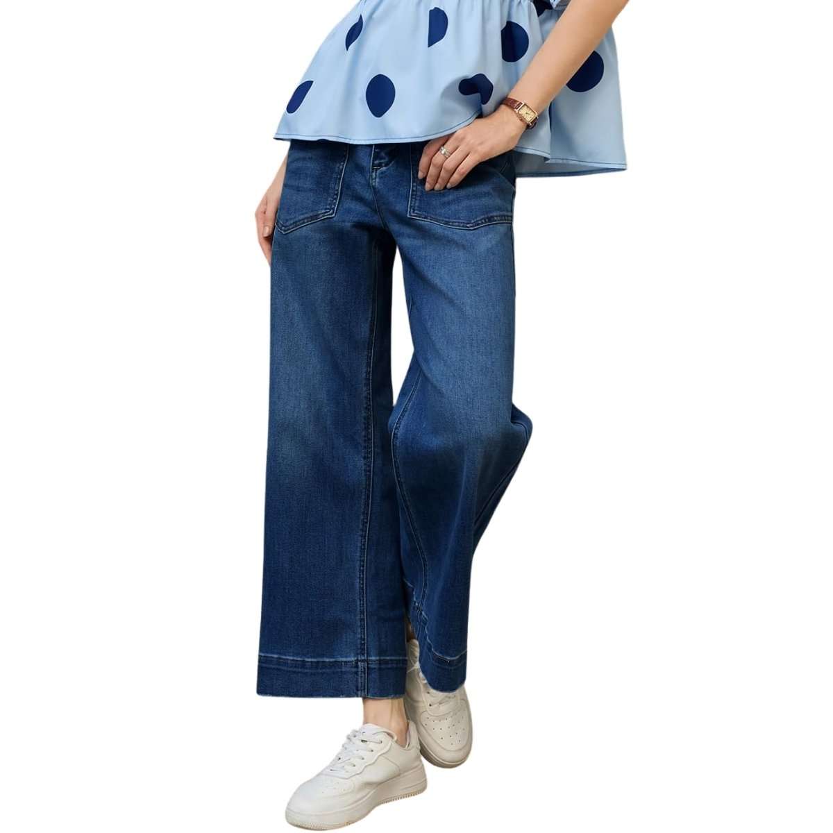 Women’s Cropped Wide Leg Jeans