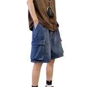 Men’s Vintage Y2K Elastic Back Waistband Baggy Denim Shorts