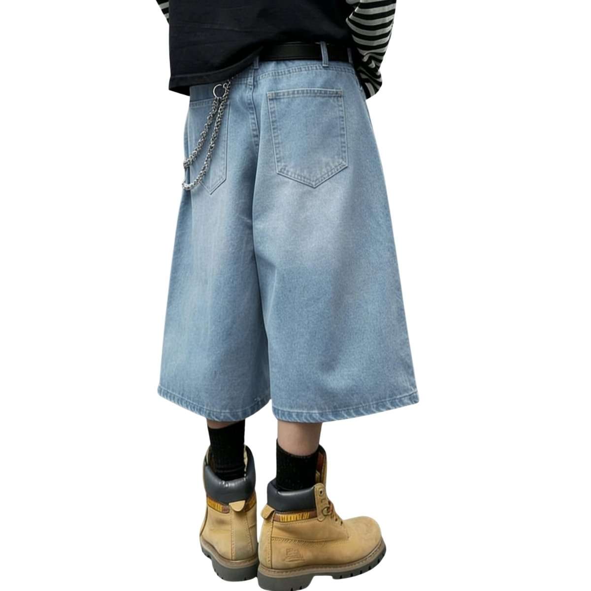 Y2K Loose Fit Wide Leg Denim Shorts