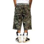 Men’s Flap Pockets Camo Cargo Denim Shorts