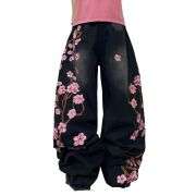 Men’s Y2K Hip Hop Embroidered Baggy Wide Leg Jeans